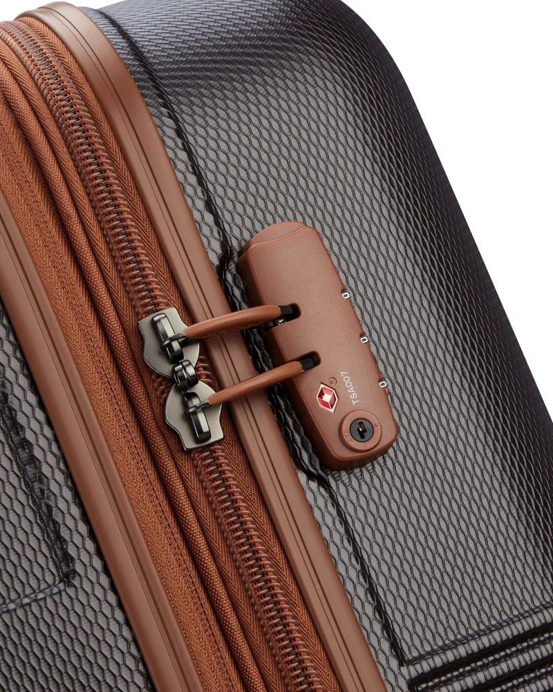 DELSEY Paris  Delsey Flanerie SE 66cm Check In trolley, Chocolate, 4 spinner wheels, polycarbonate hard shell, expandable, TSA lock, dual handle, spacious interior, 5-year warranty  | Best Price UAE